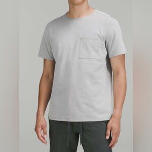 lululemon athletica Pale gray Short Sleeve Crew Pocket Tee